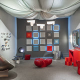 Leather Biomorphic Mirror