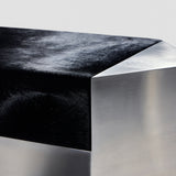 Ame I Pouf in Brushed Stainless Steel