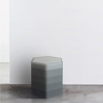 Resin furniture design, stool and side table as sculpture by Facture Studio. Represented by Tuleste Factory in New York City.