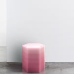 Resin furniture design, stool and side table as sculpture by Facture Studio. Represented by Tuleste Factory in New York City.