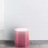 Resin furniture design, stool and side table as sculpture by Facture Studio. Represented by Tuleste Factory in New York City.