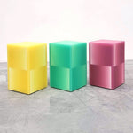 Resin furniture design, stool and side table as sculpture by Facture Studio. Represented by Tuleste Factory in New York City.