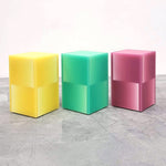 Resin furniture design, stool and side table as sculpture by Facture Studio. Represented by Tuleste Factory in New York City.