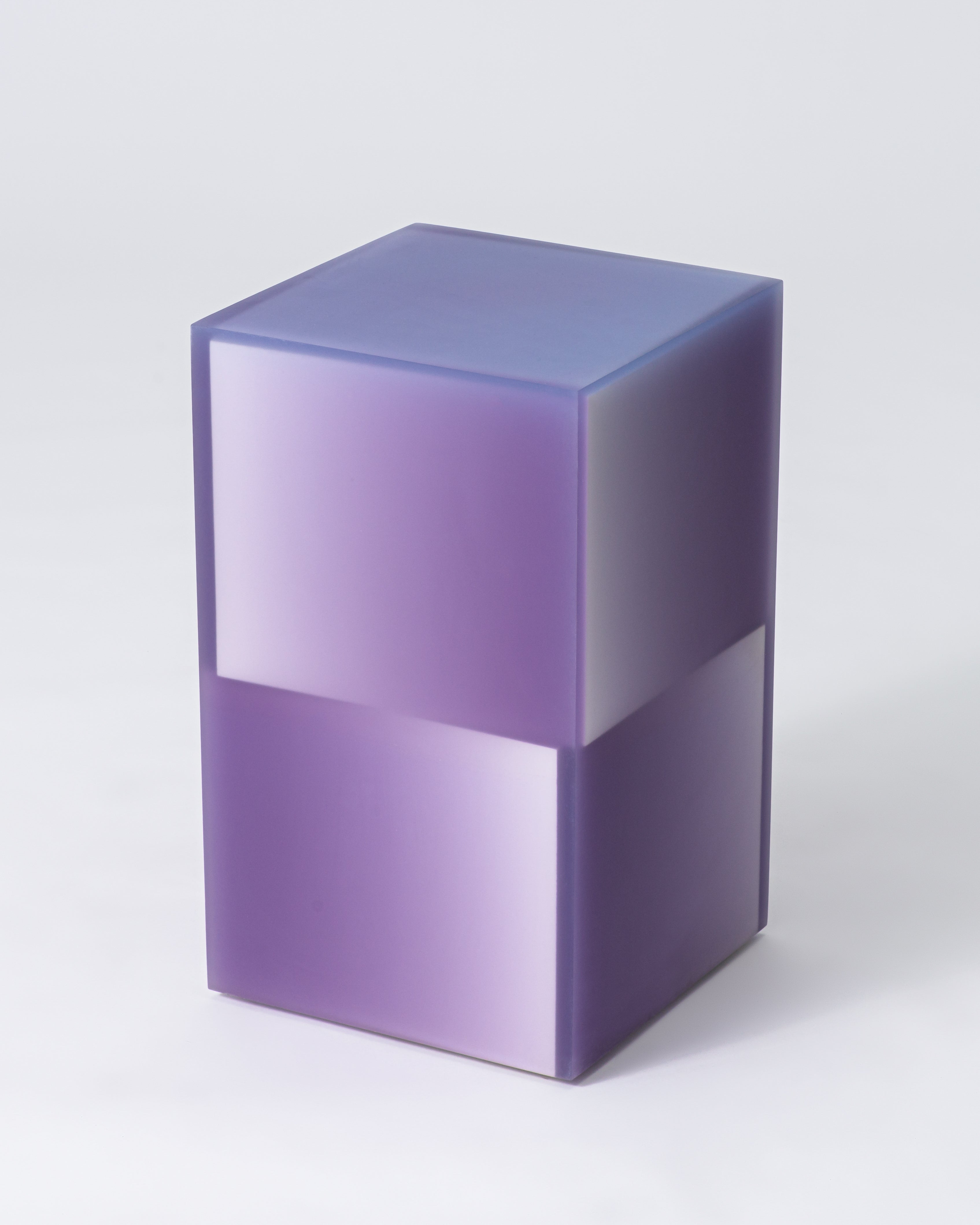 Resin furniture design, stool and side table as sculpture by Facture Studio. Represented by Tuleste Factory in New York City.