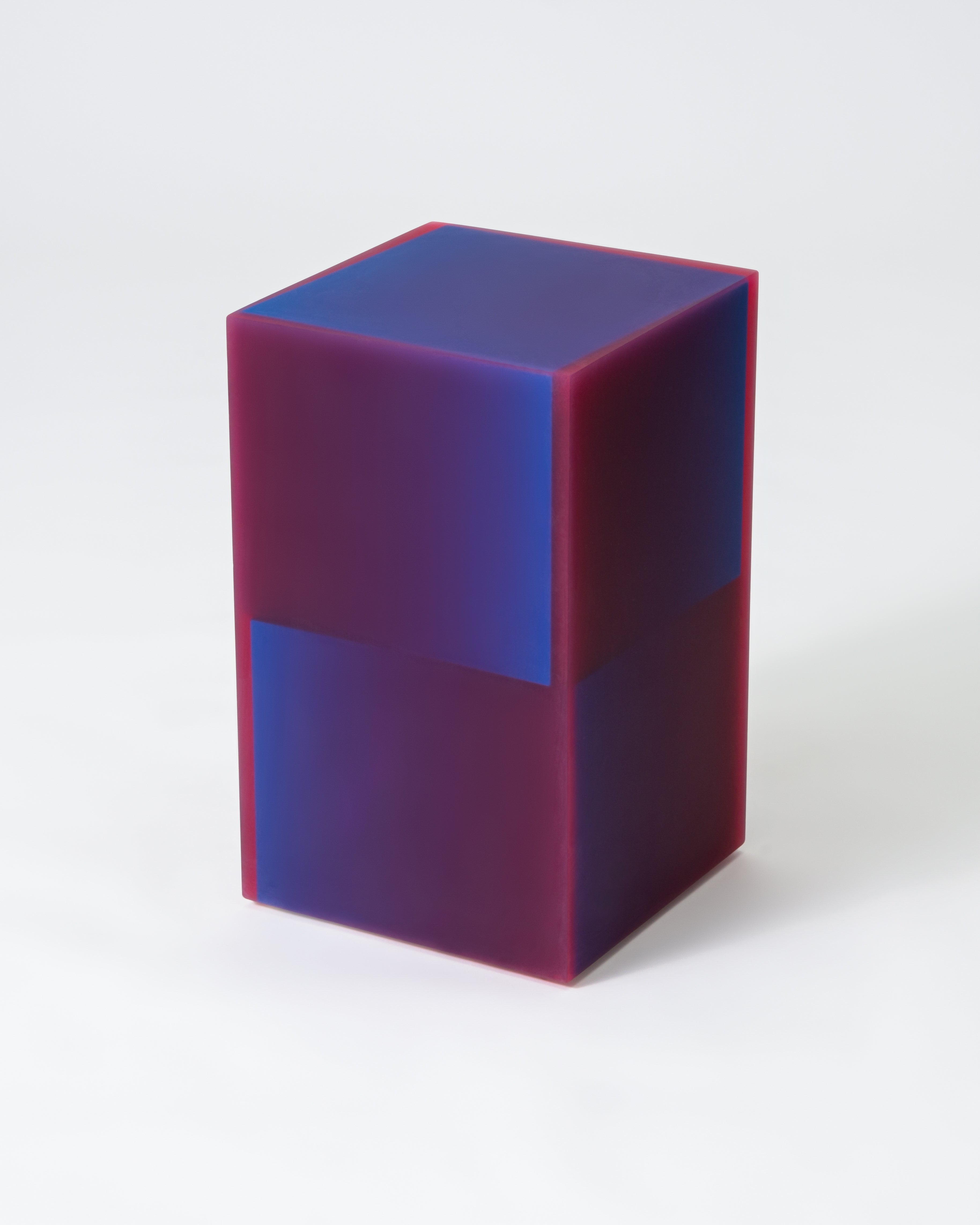 Resin furniture design, stool and side table as sculpture by Facture Studio. Represented by Tuleste Factory in New York City.