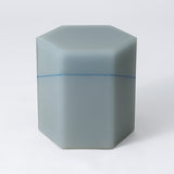 Grey Blue Line Hex Box