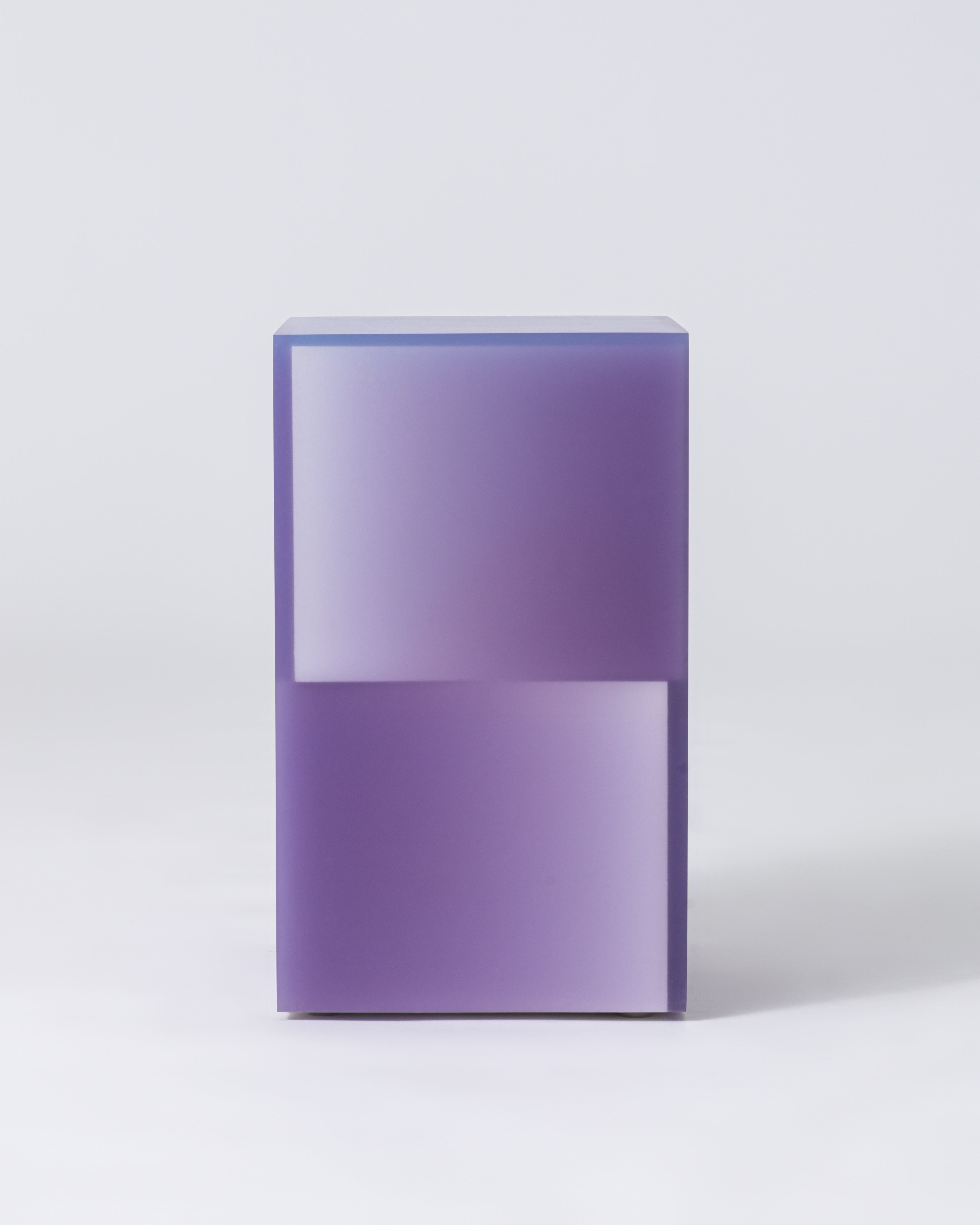 Resin furniture design, stool and side table as sculpture by Facture Studio. Represented by Tuleste Factory in New York City.