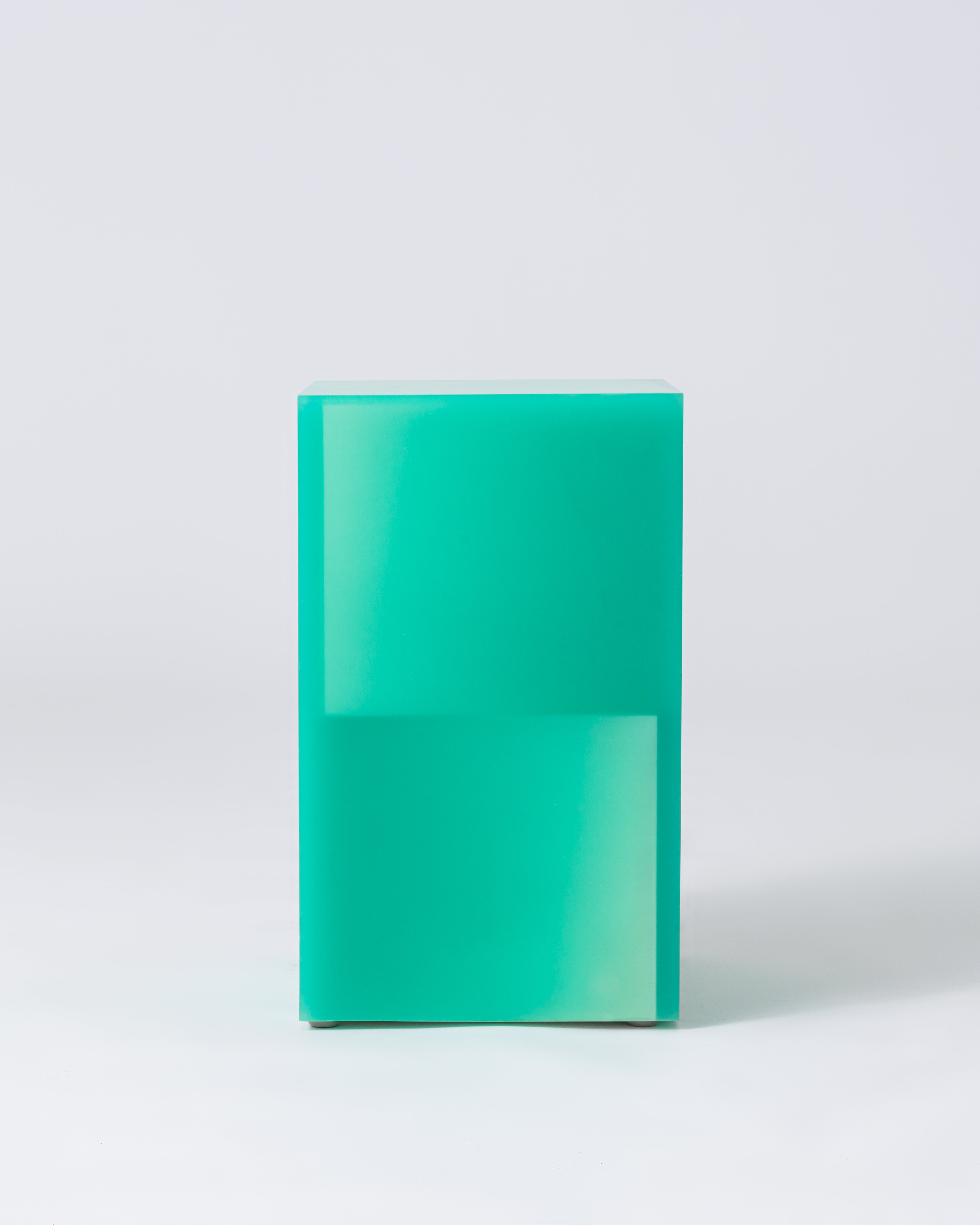 Resin furniture design, stool and side table as sculpture by Facture Studio. Represented by Tuleste Factory in New York City.