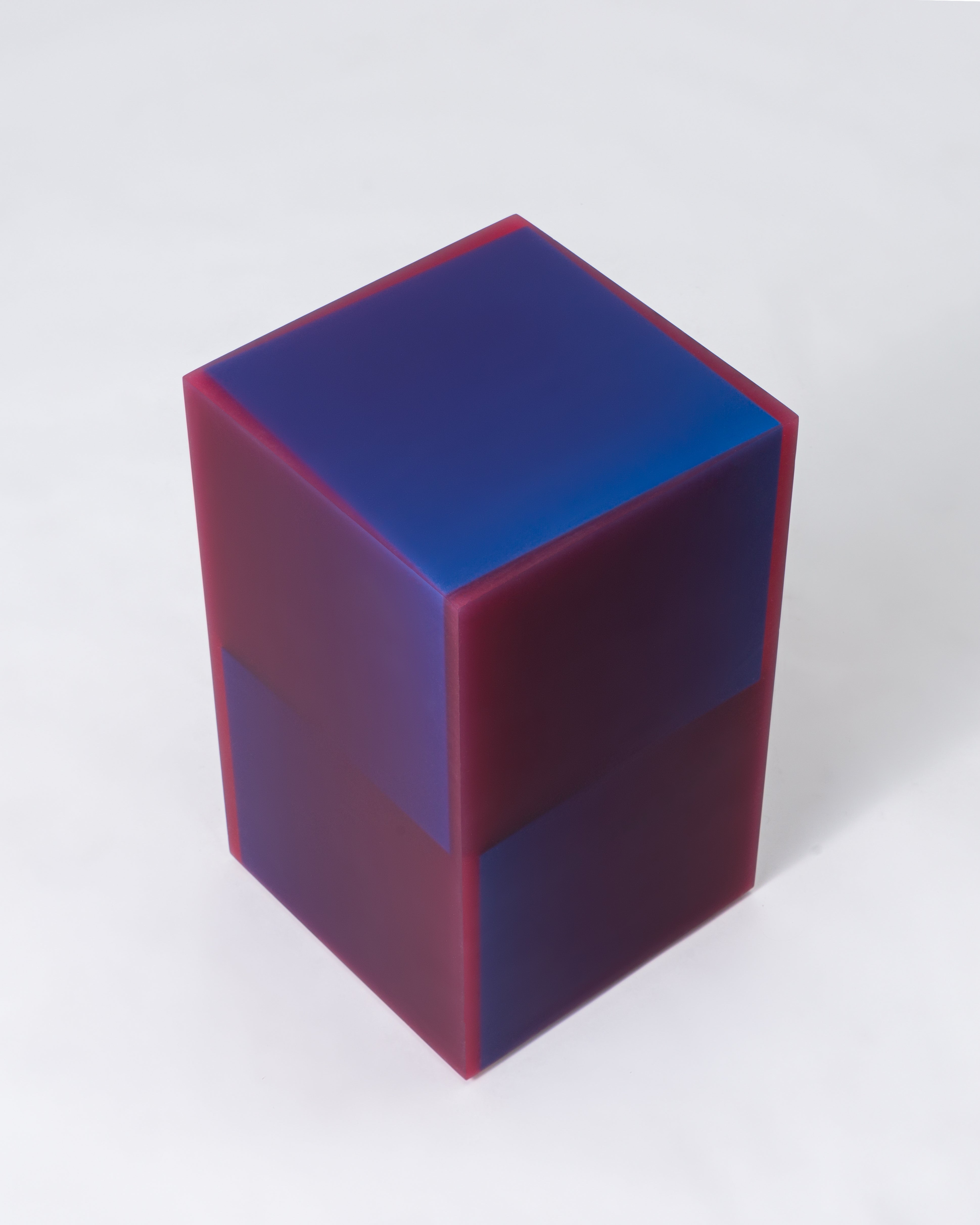 Resin furniture design, stool and side table as sculpture by Facture Studio. Represented by Tuleste Factory in New York City.