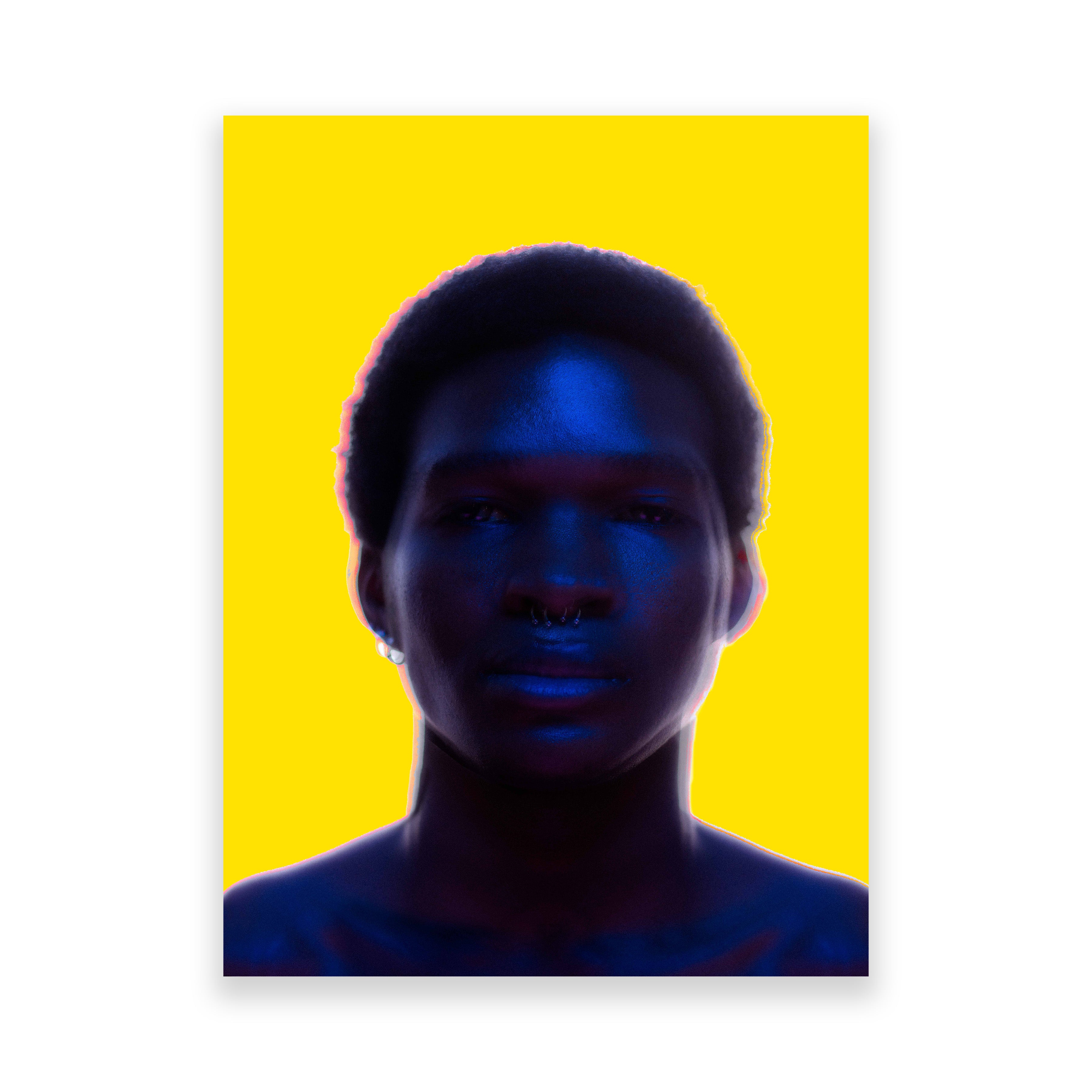 Limited edition print by photographer Abi Polinsky. Featuring strong contrasting yellow and blue palette. Represented by Tuleste Factory, an art and design gallery in New York City.