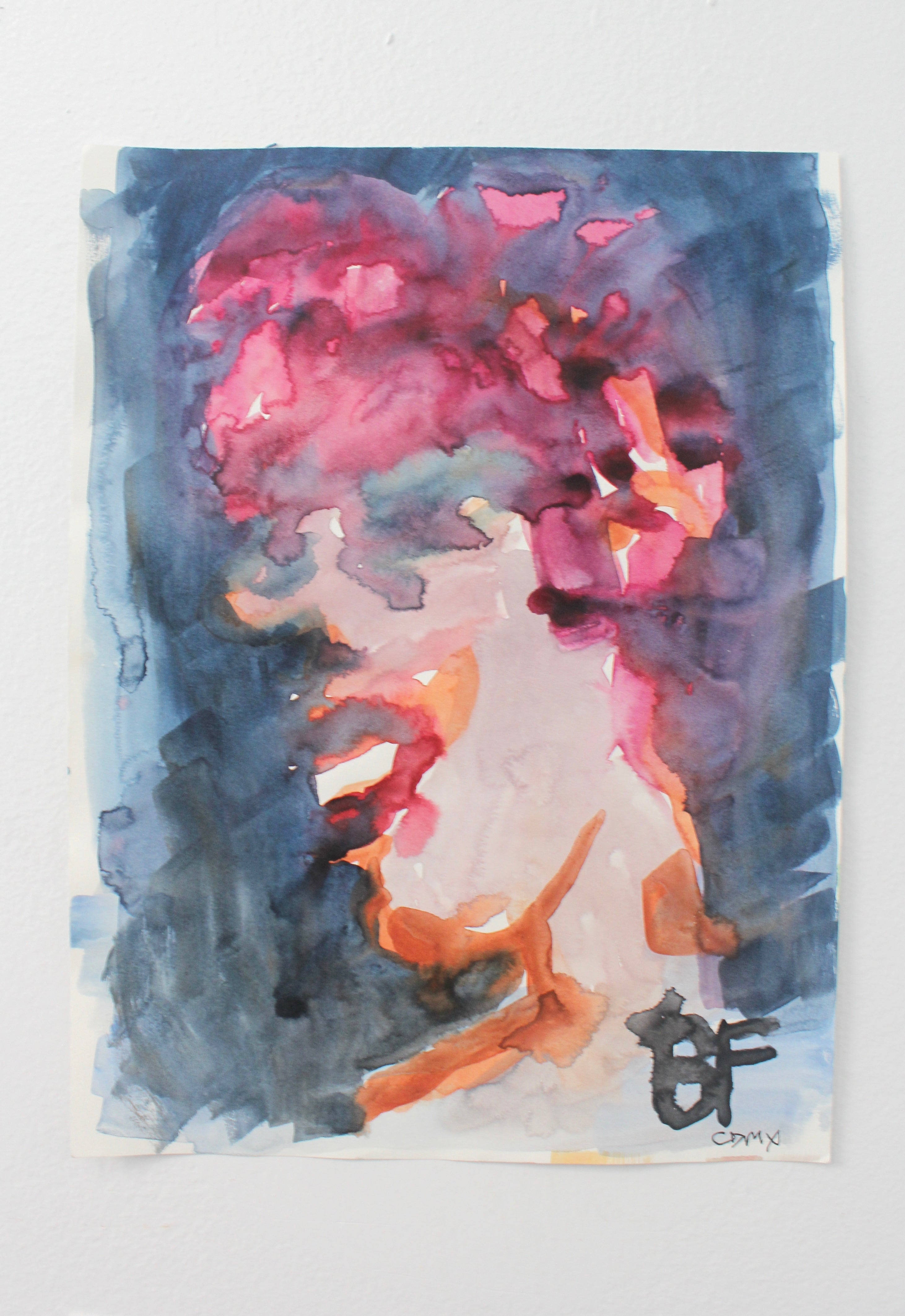 Abstract figurative watercolor work on paper by Brad Fisher. Represented by Tuleste Factory, a collectible design and fine art gallery in Chelsea, New York City.