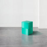 Resin furniture design, stool and side table as sculpture by Facture Studio. Represented by Tuleste Factory in New York City.