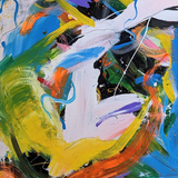 Abstract painting by Joseph Conrad-Ferm. Represented by Tuleste Factory, New York based art and design gallery.