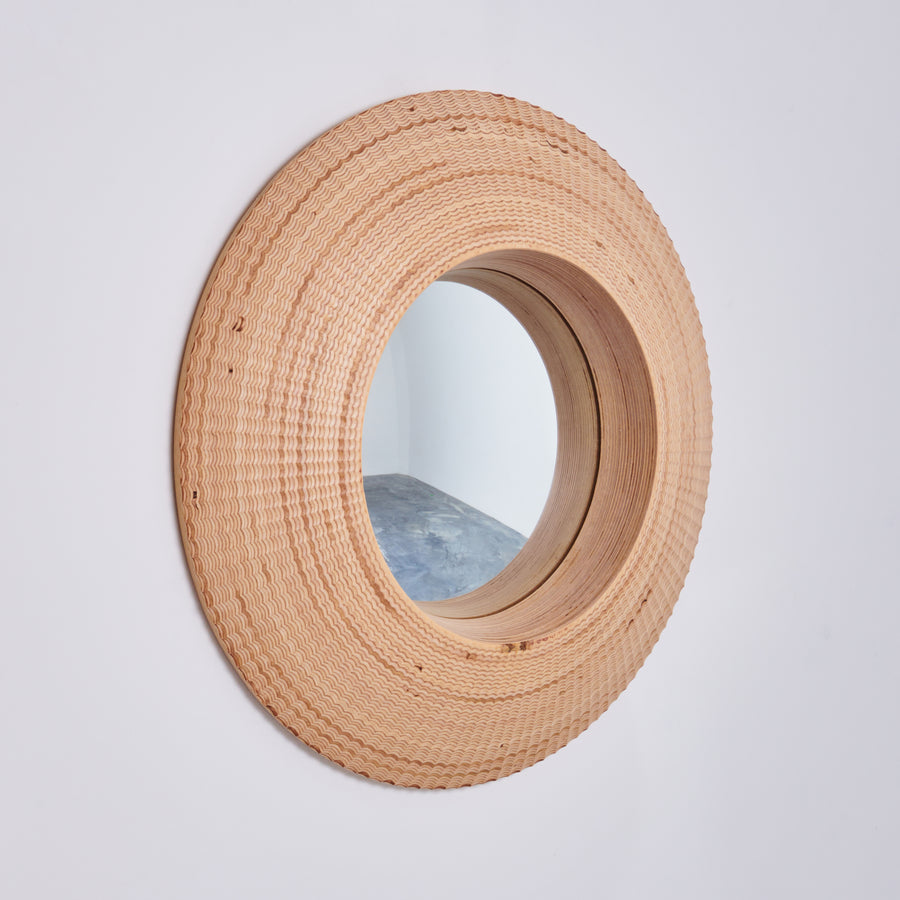 Unique handcrafted wood mirror by furniture designer Timbur. Available through design gallery Tuleste Factory in New York City.