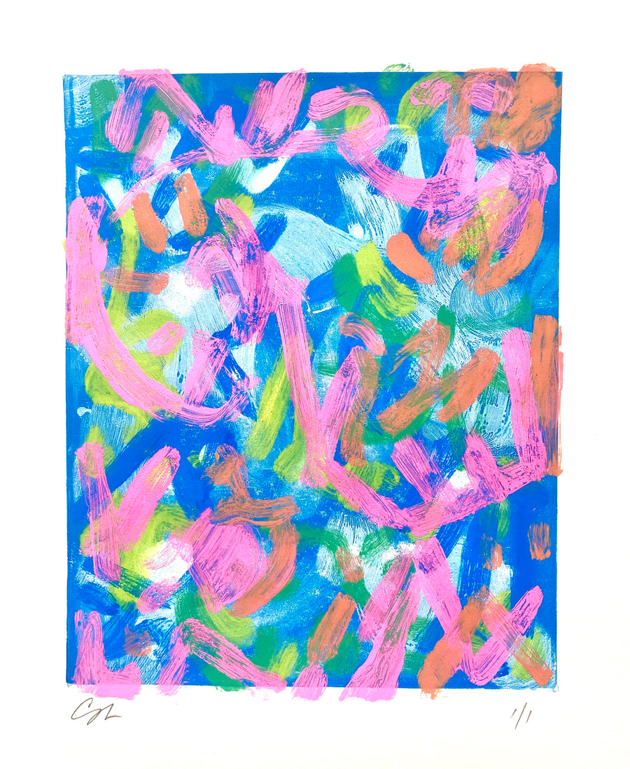 Gestural abstract work on paper by Casey Haugh. Represented by Tuleste Factory, a collectible design and fine art gallery in Chelsea, New York.