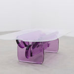 Fun and whimsical contemporary transparent bubble coffee table. Made in resin by artist Ian Alistair Cochran, represented by collectible design gallery Tuleste Factory in Chelsea NYC.