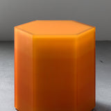 Resin furniture design, stool and side table as sculpture by Facture Studio. Represented by Tuleste Factory in New York City.