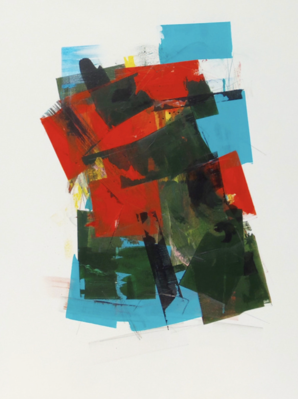 Mixed media on canvas work by Joseph Conrad-Ferm. This abstract painting is represented by Tuleste Factory a design and fine art gallery in Chelsea, New York City.