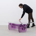 Fun and whimsical contemporary transparent bubble coffee table. Made in resin by artist Ian Alistair Cochran, represented by collectible design gallery Tuleste Factory in Chelsea NYC.