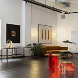 Contemporary and playful transparent side table in resin by Ian Alistair Cochran. Represented by collectible design gallery Tuleste Factory in Chelsea, NYC.