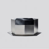 Ame I Pouf in Brushed Stainless Steel