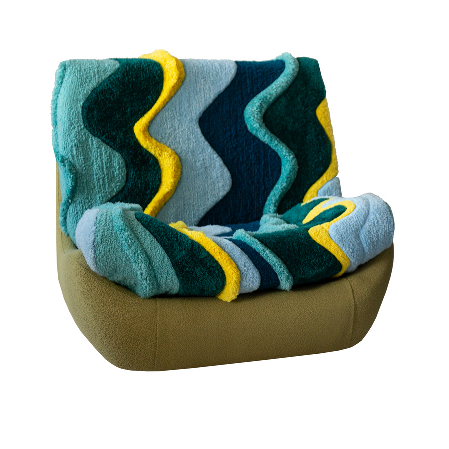 Atlantis Big Armchair in Green/Yellow