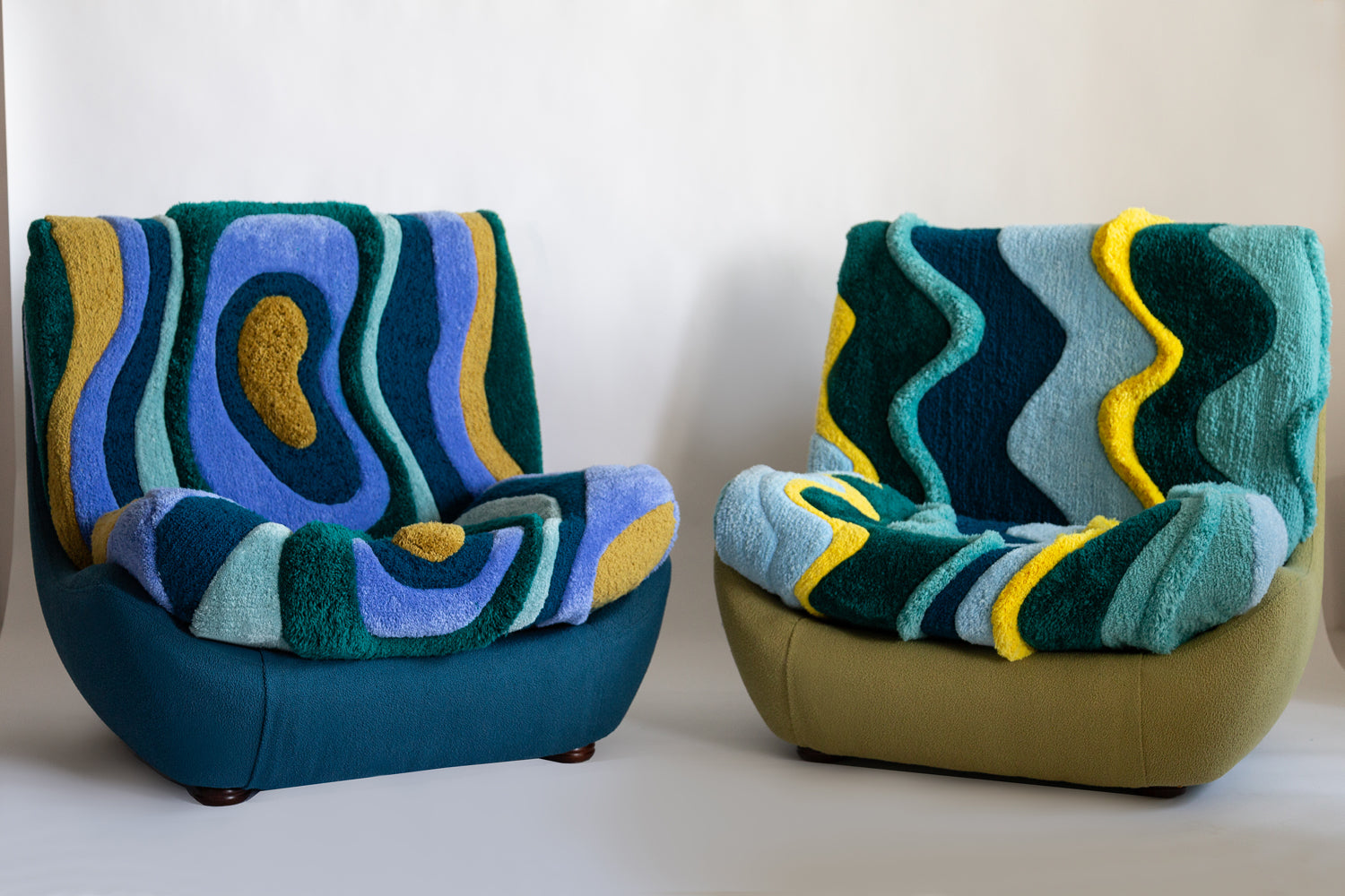 Atlantis Big Armchair in Green/Blue