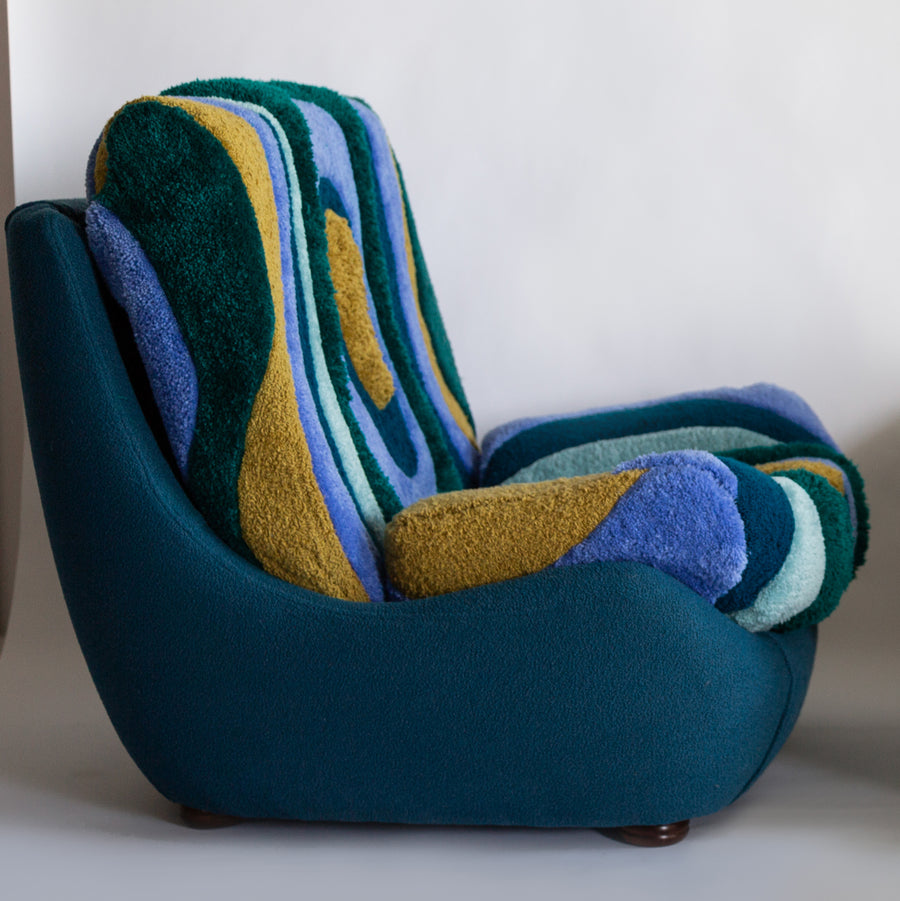 Atlantis Big Armchair in Green/Blue