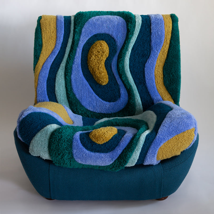 Atlantis Big Armchair in Green/Blue