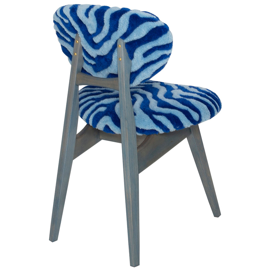 Mushroom Chair in Zebra Blue Wool