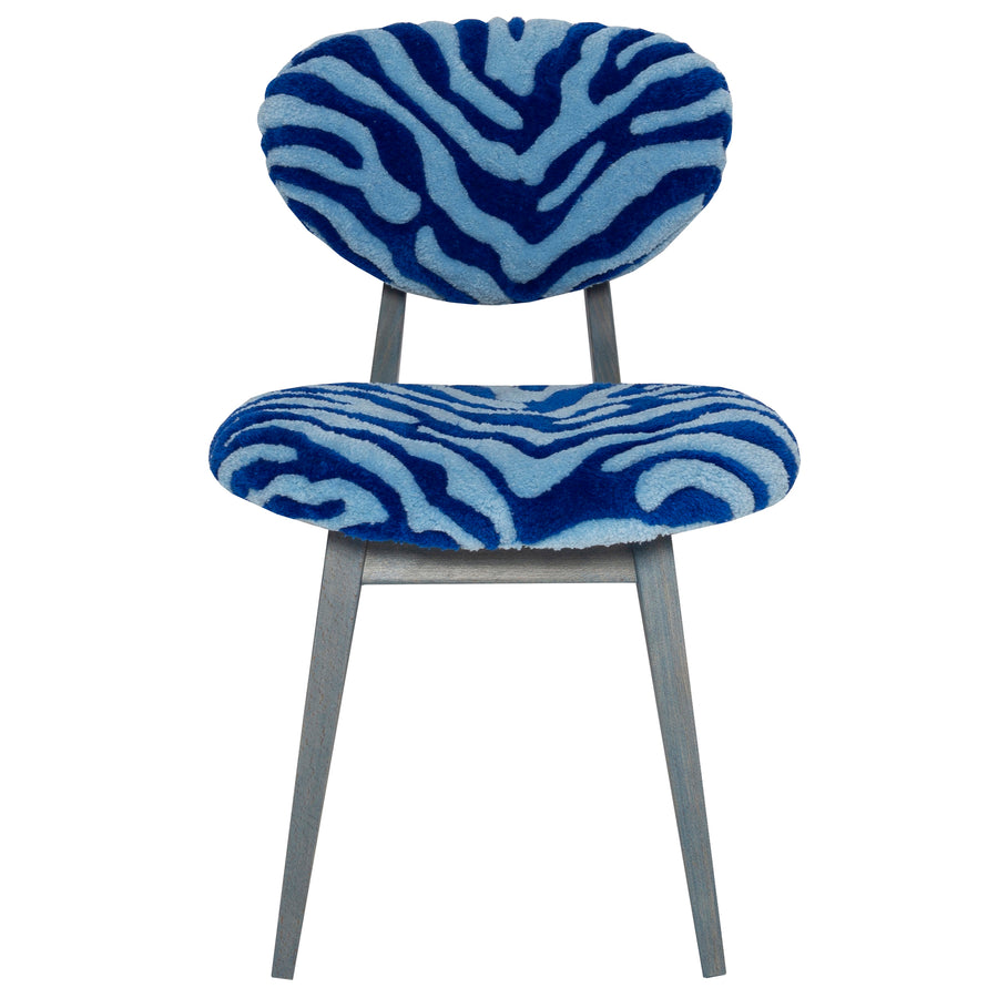 Mushroom Chair in Zebra Blue Wool