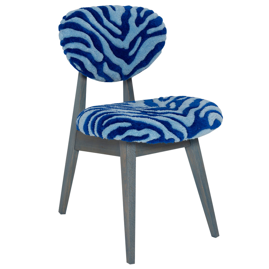 Mushroom Chair in Zebra Blue Wool