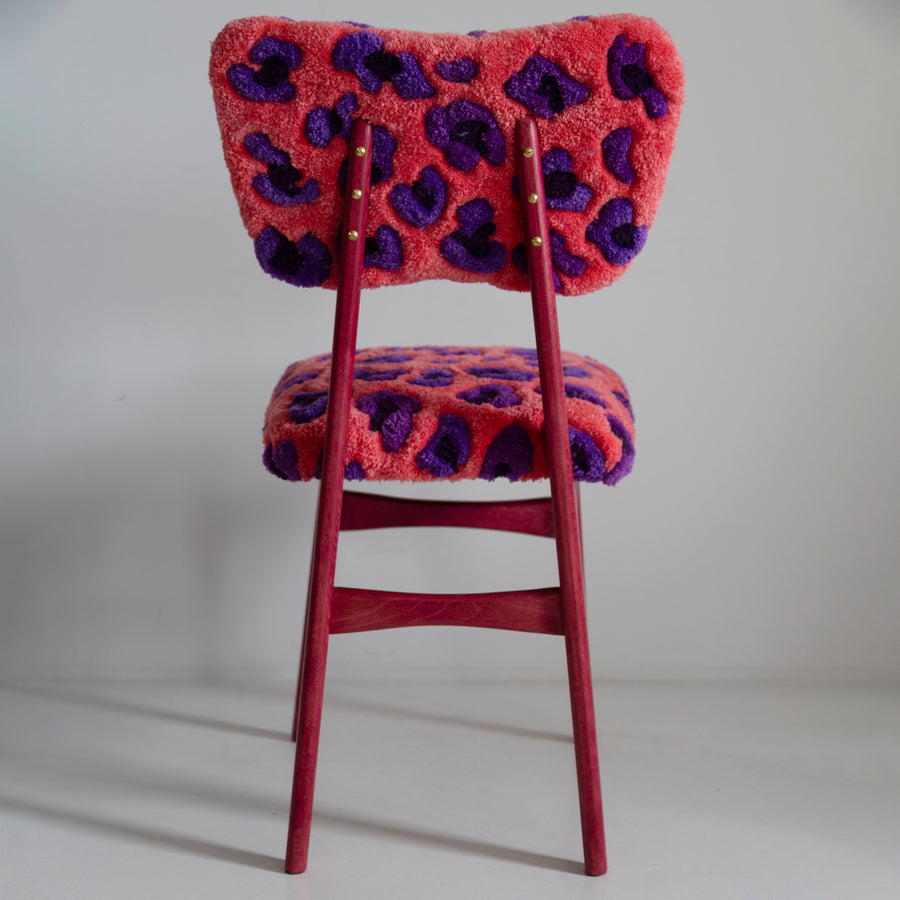 Butterfly Chair in Leopard Pink Wool