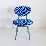 Mushroom Chair in Zebra Blue Wool