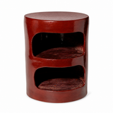 Red Cubby Side Table