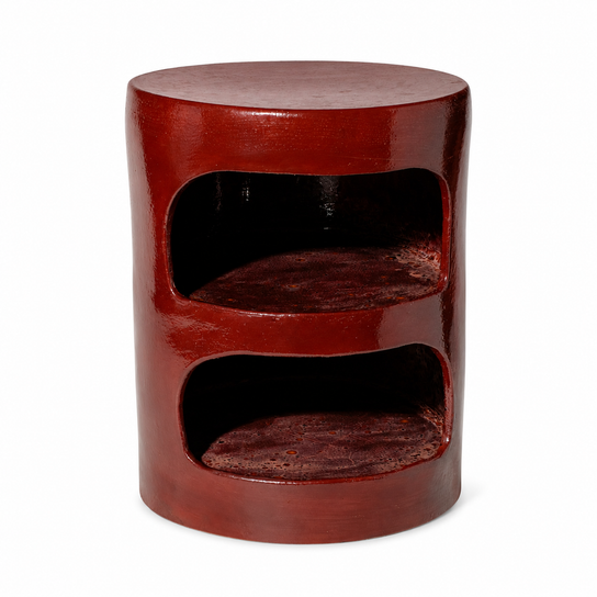 Red Cubby Side Table