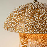 Gold Crackle Mushroom Table Lamp