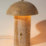 Gold Crackle Mushroom Table Lamp