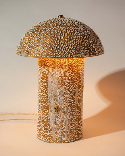 Gold Crackle Mushroom Table Lamp