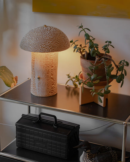 Gold Crackle Mushroom Table Lamp