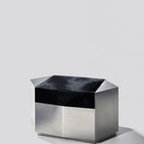 Ame I Pouf in Brushed Stainless Steel