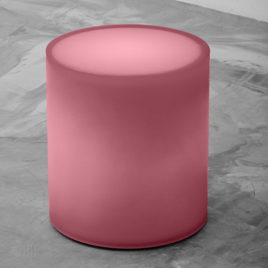 Drum Side Table In Dusty Pink