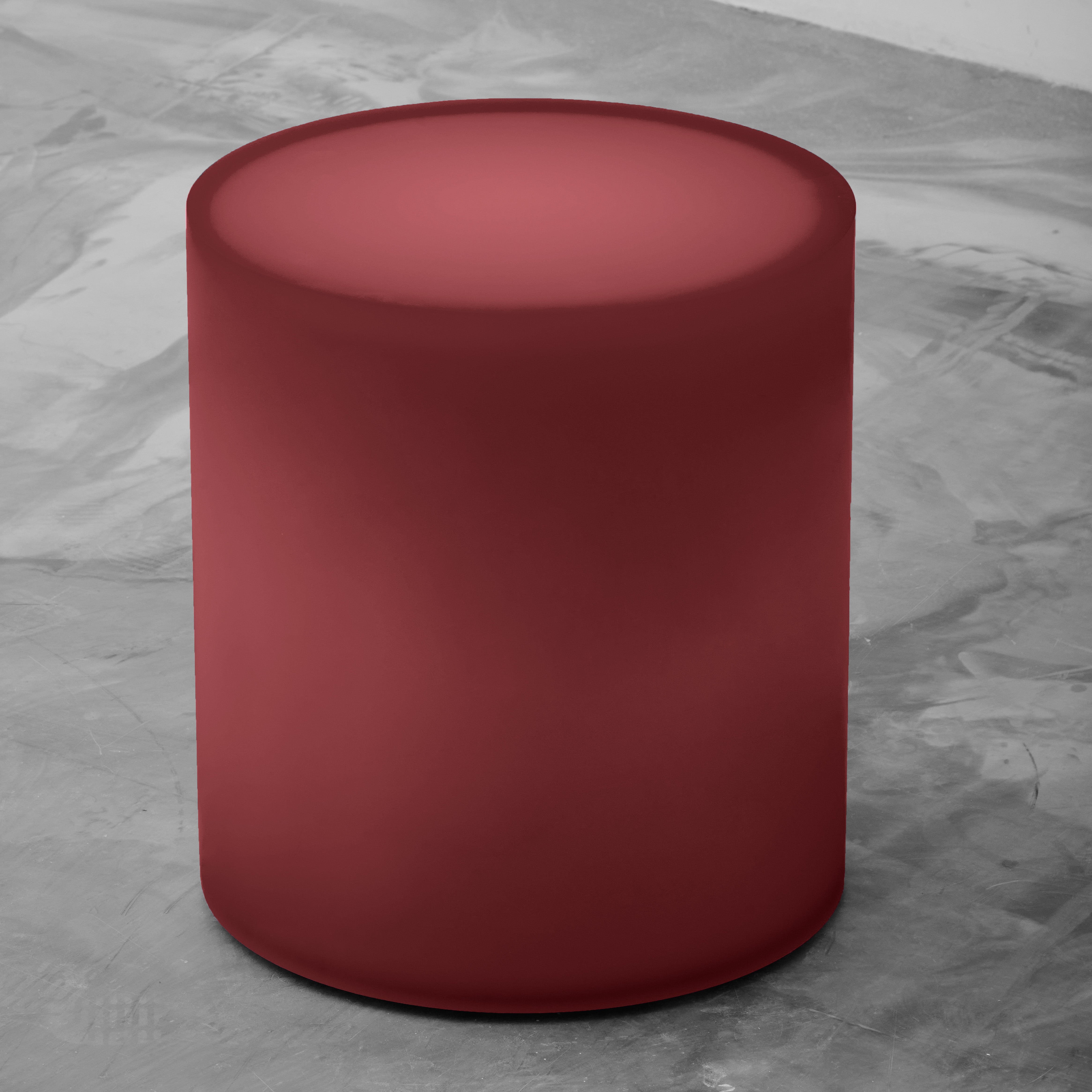 Drum Side Table In Dusty Pink