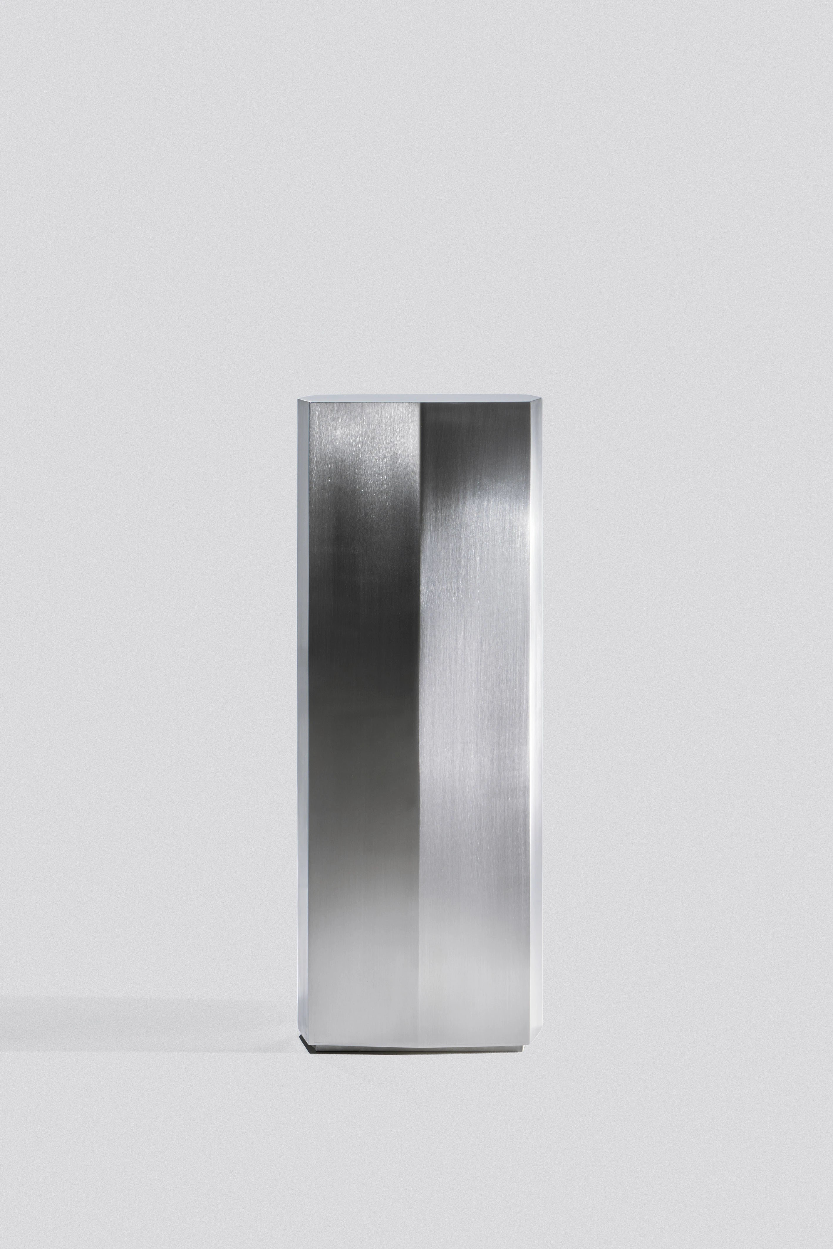 Ame II Pedestal in Brushed Stainless Steel