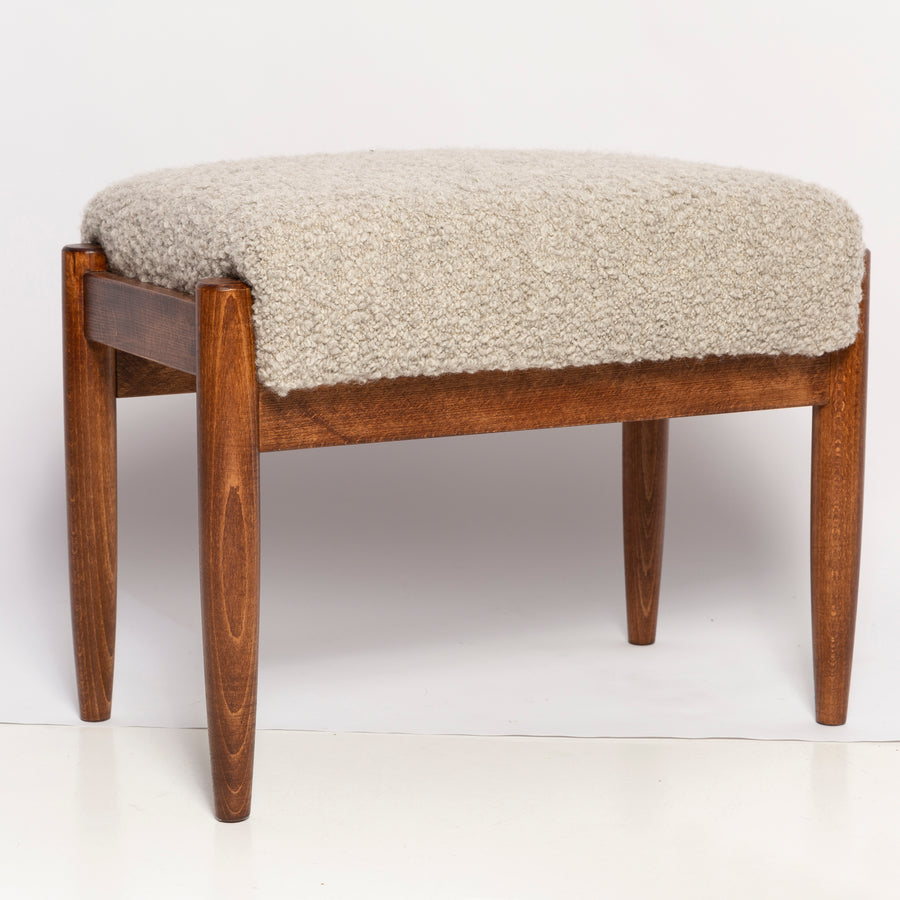 Gray Alpaca Wool Stool