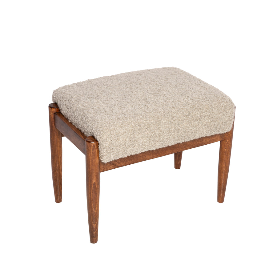 Gray Alpaca Wool Stool