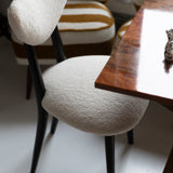 Heart Chair in White Boucle