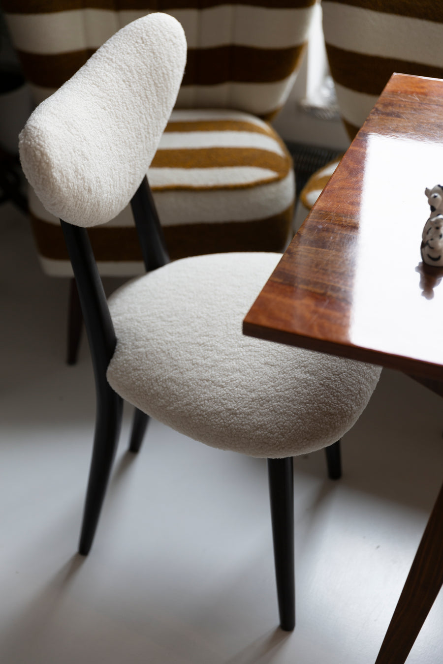 Heart Chair in White Boucle