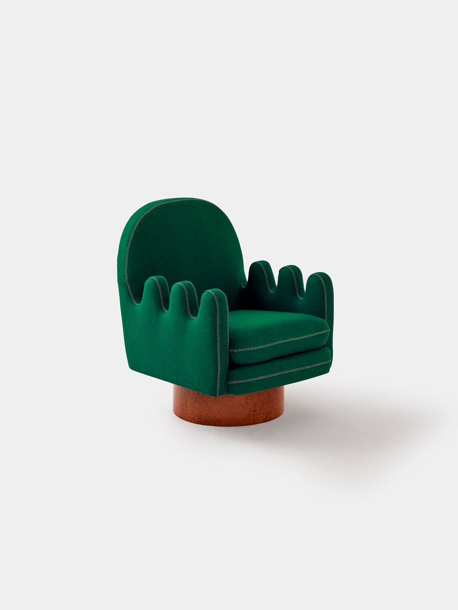 Semo Armchair in Blue/Green