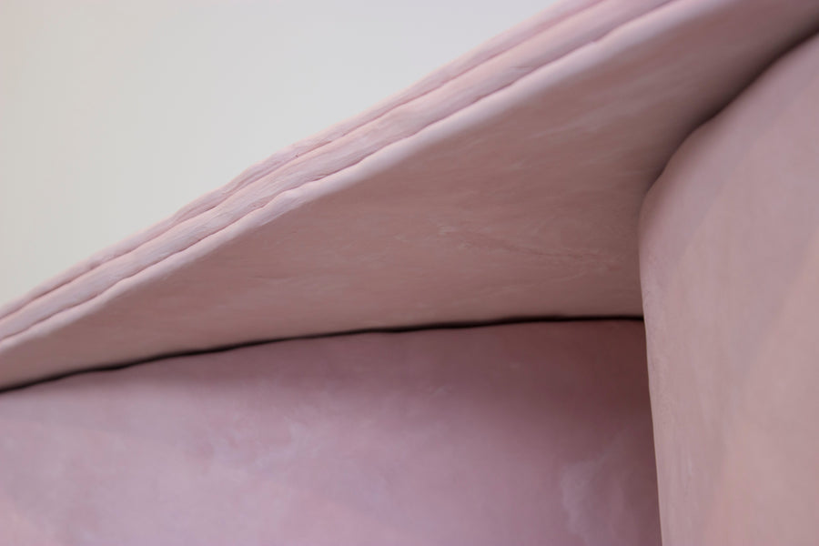 Pink Console made from Cement by designer Bailey Fontaine. Represented by Tuleste Factory, a design showroom in Chelsea.